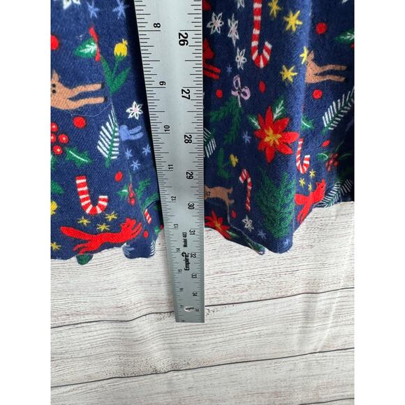 Hanna Andersson Christmas Print Dress Youth Girls 12 Blue Red Green - Picture 10 of 10
